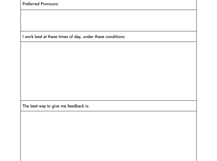 personal user manual template