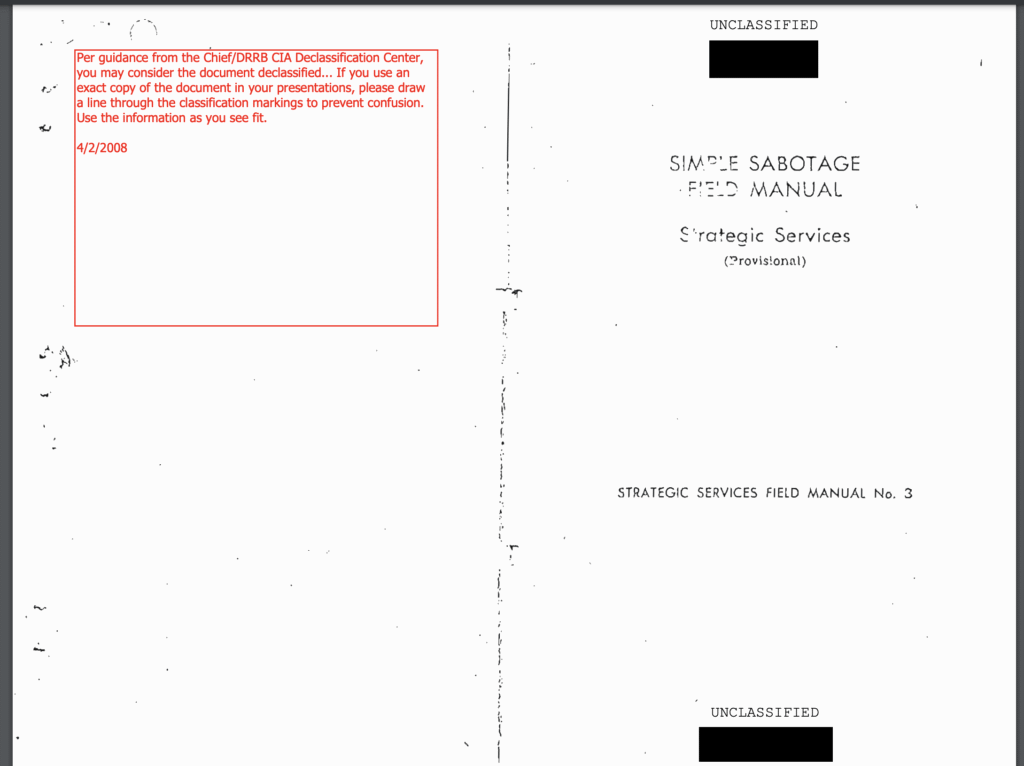 CIA sabotage manual