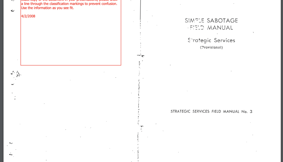 CIA sabotage manual