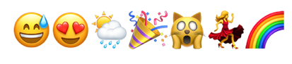 A series of emojis