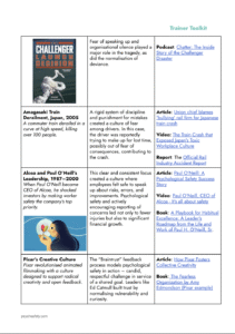 psychological safety trainer resources - stories