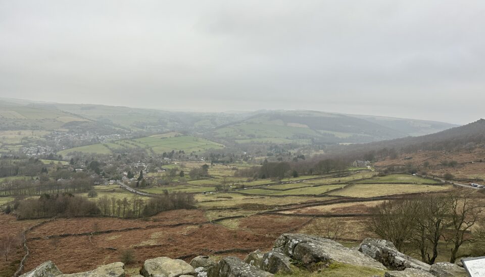 view from curbar - lots of enclosed fields