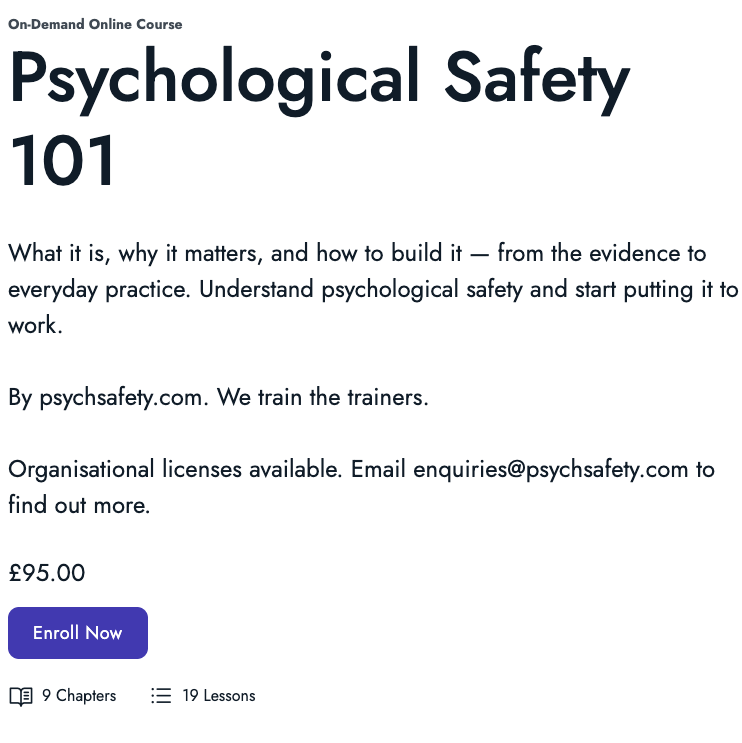 psychological safety on-demand training