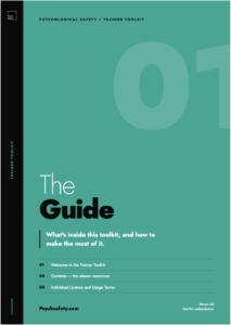 psychological safety trainer toolkit
