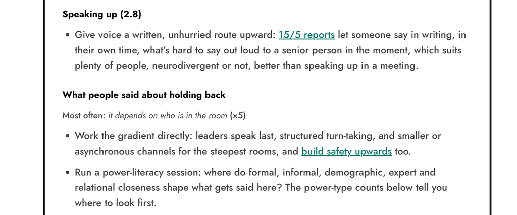 measure psychological safety - why people hold back